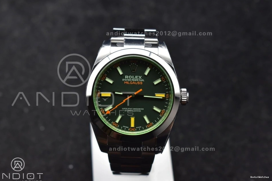 on SS Dial 914 1:1 GV VSF OdorResistant 904L Sapphire Black Edition Bracelet SS SA Milgauss Best Real Green 904L 116400 0511